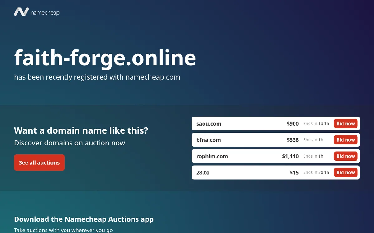 Home page of the Faith Forge content platform